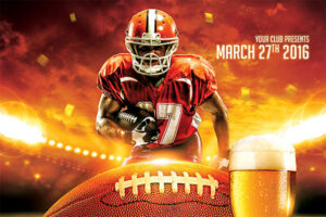 Football Game Flyer PSD Template Download