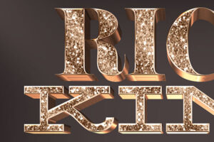 Glitter Gold 3D Text Effect Vol 4 Download Text Style