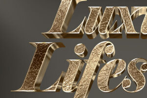 Gold Leather 3D Text Effect Download Text Style