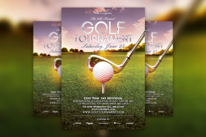 Golf Tournament Flyer PSD Template Download