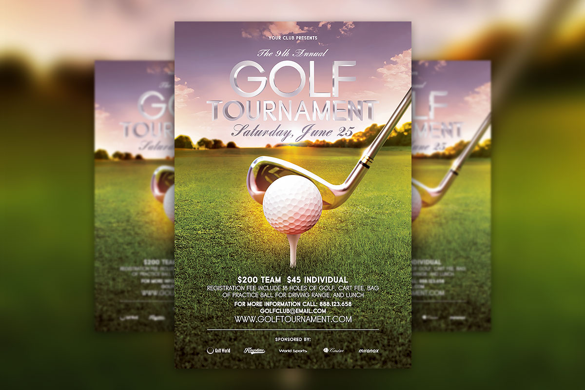 Edit and download for free this Hand-drawn Flat Summer Golf Tournament Flyer  layout