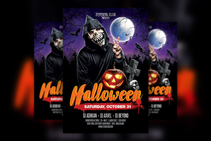 Halloween Horror Party Flyer PSD Template Download