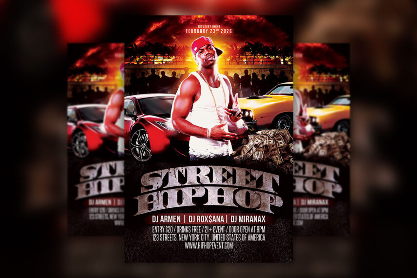 Hip-Hop / Rap Mixtape Flyer PSD Template Download