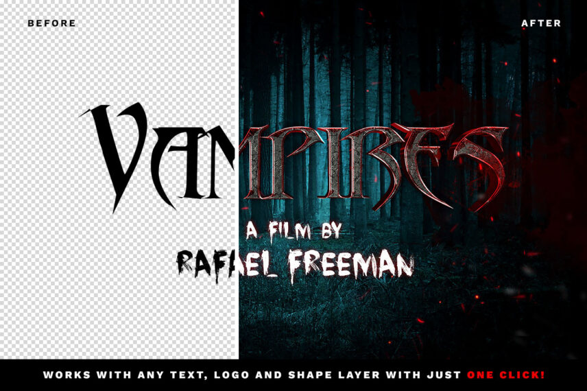 Horror Movie Text Effect Before - After