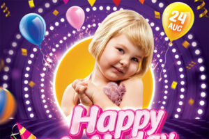 Kids Birthday Party Invitation Flyer PSD Template Download