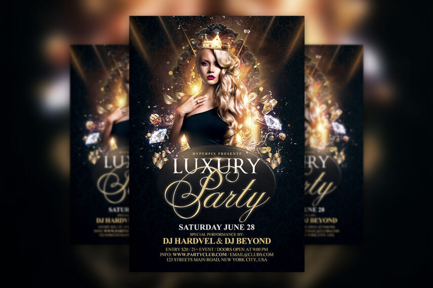 Luxury Party Flyer PSD Template Download