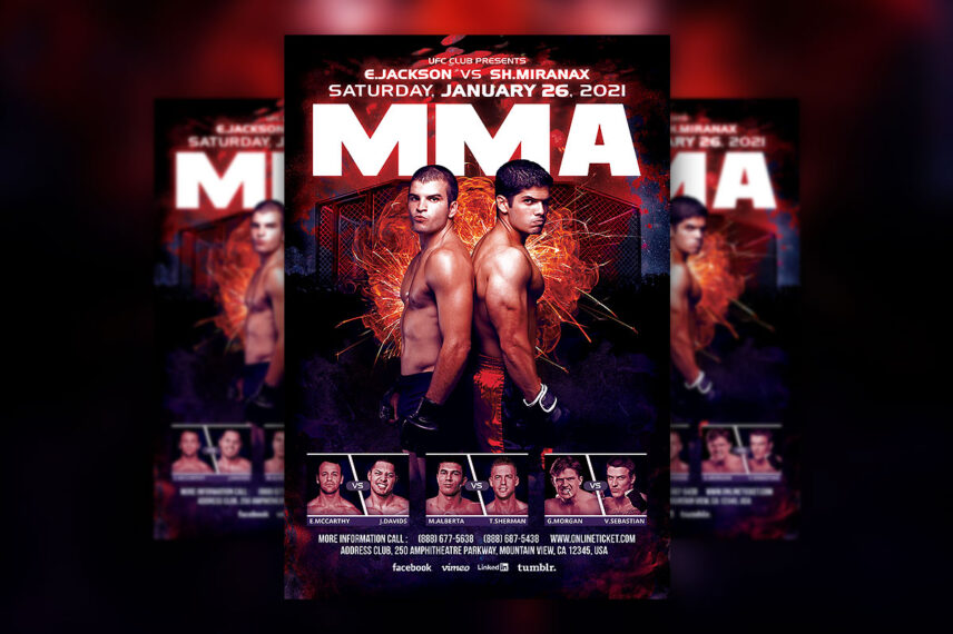 MMA Fight Flyer PSD Template Download