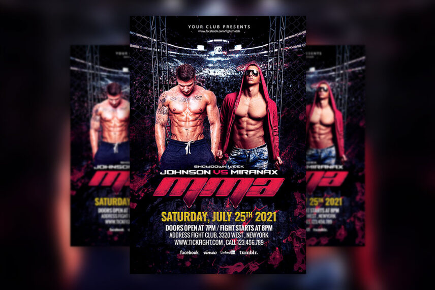 MMA Night Flyer PSD Template Download