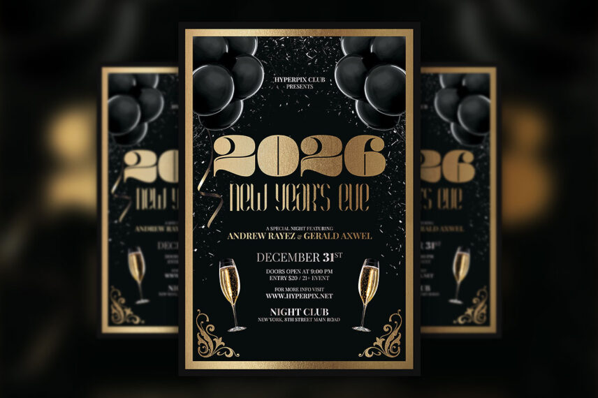 New Years Eve Flyer PSD Template Download