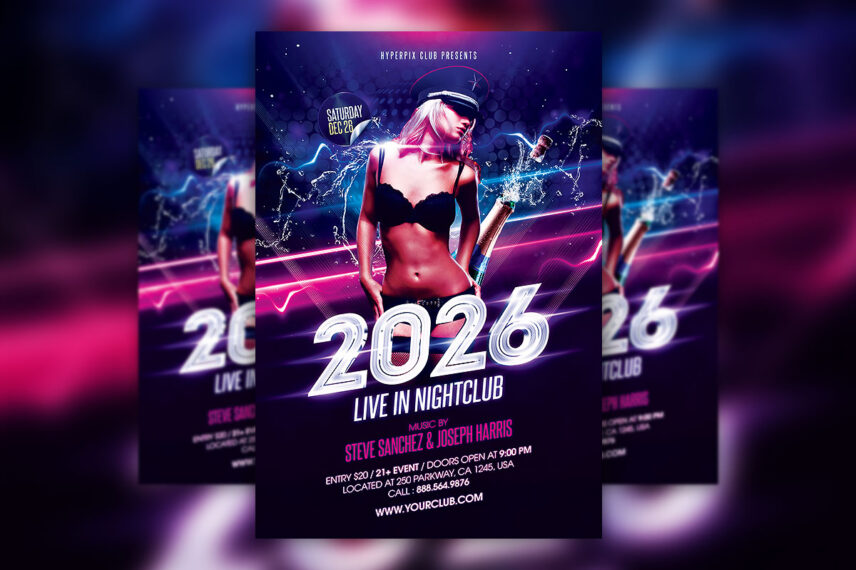 New Years Eve Flyer PSD Template Download