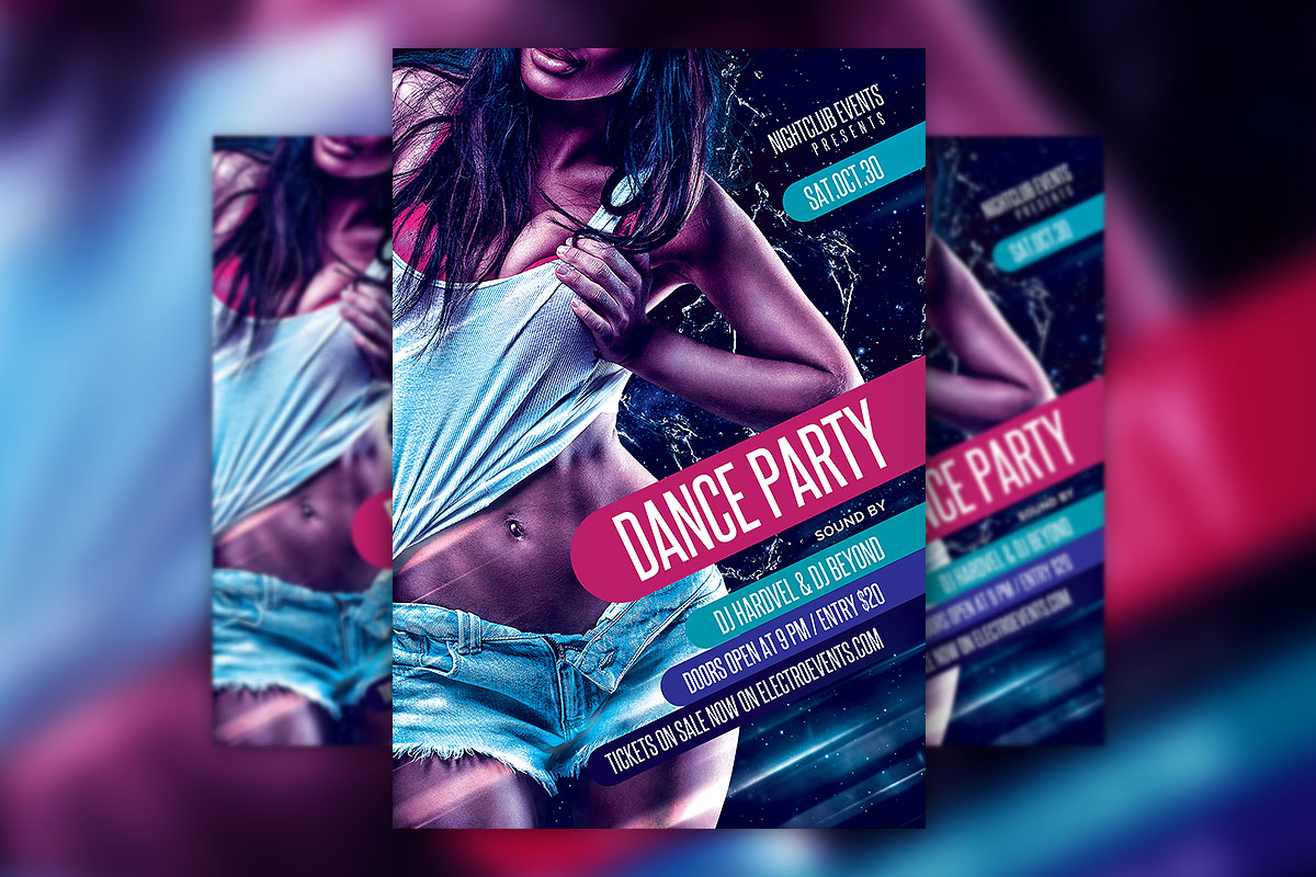 Night Club Event Party Free PSD Flyer Template Within Free Nightclub Flyer Templates