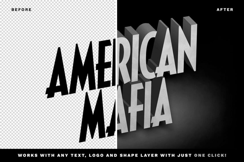 Old Movie Text Effect Before - After