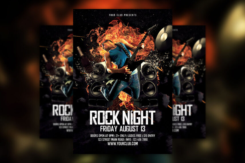 Rock Music Flyer PSD Template Download