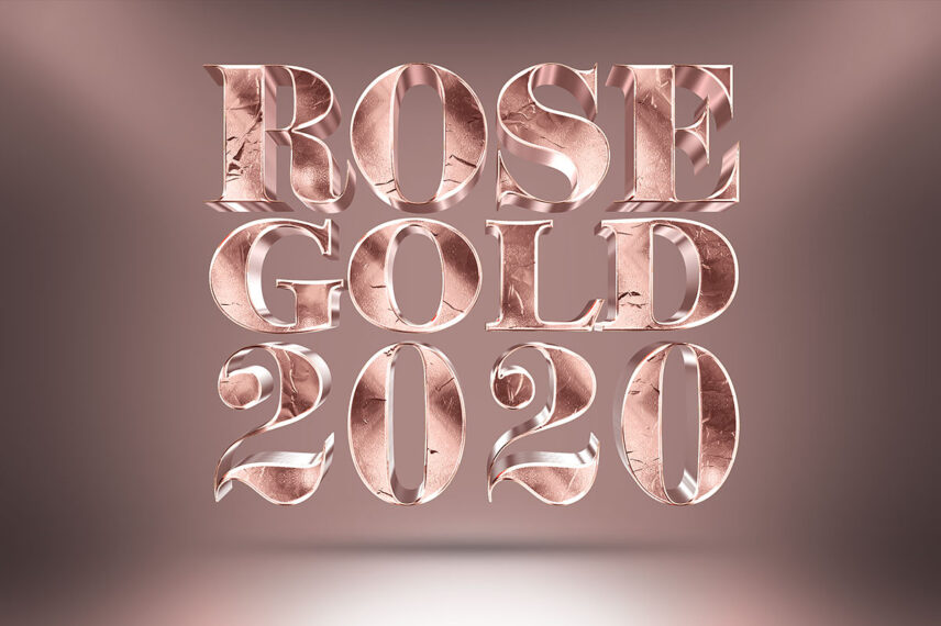 Rose Gold 3D Text Effect Download