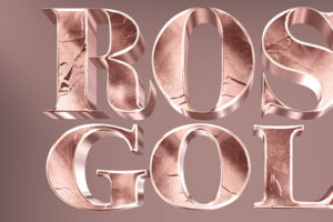 Rose Gold 3D Text Effect