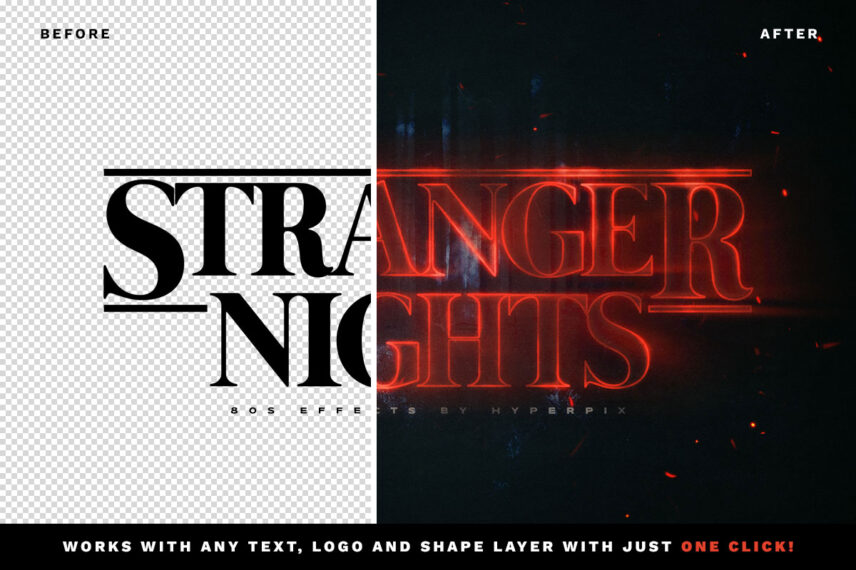 Stranger Things Text Effect Before - After