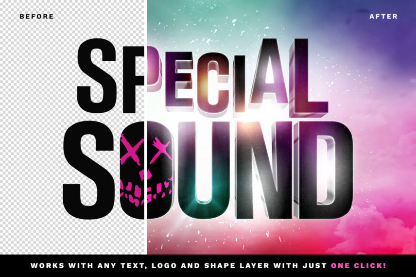 Suicide Squad Text Effect Before - After