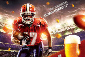 Super Ball Football Party Flyer PSD Template Download