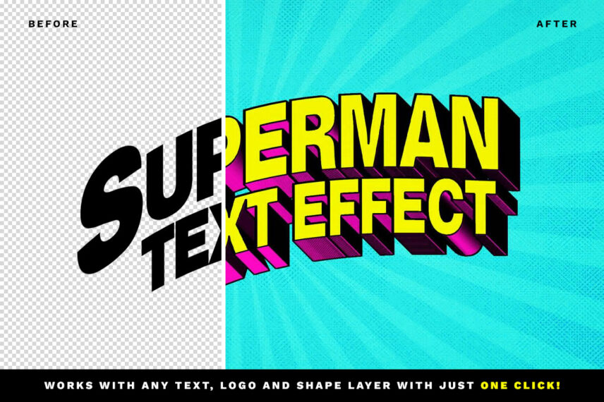 Superhero Comic Text Effect Before - After