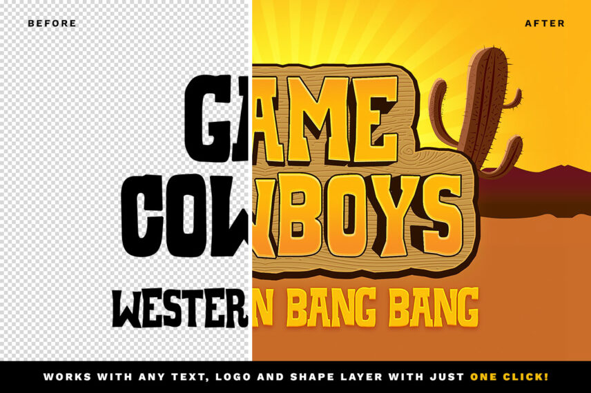 Game Text Effect Before - After