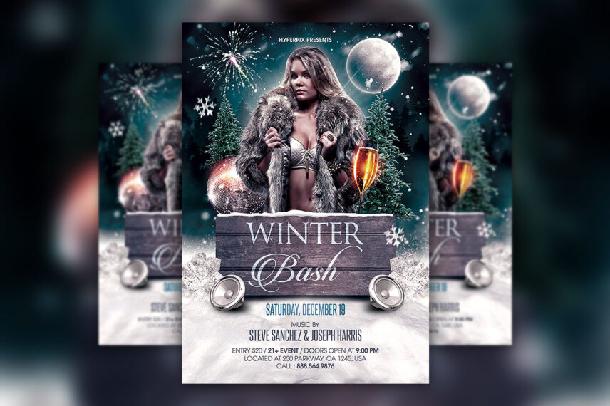 Winter Bash Party Flyer PSD Template Download