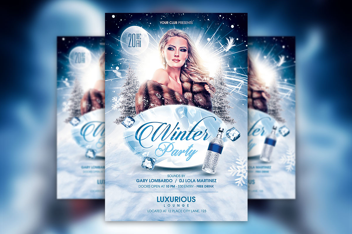 Winter Night Party Flyer Psd Template Download Hyperpix