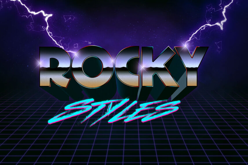 1980s Chrome Space Text Style Download Text Effect