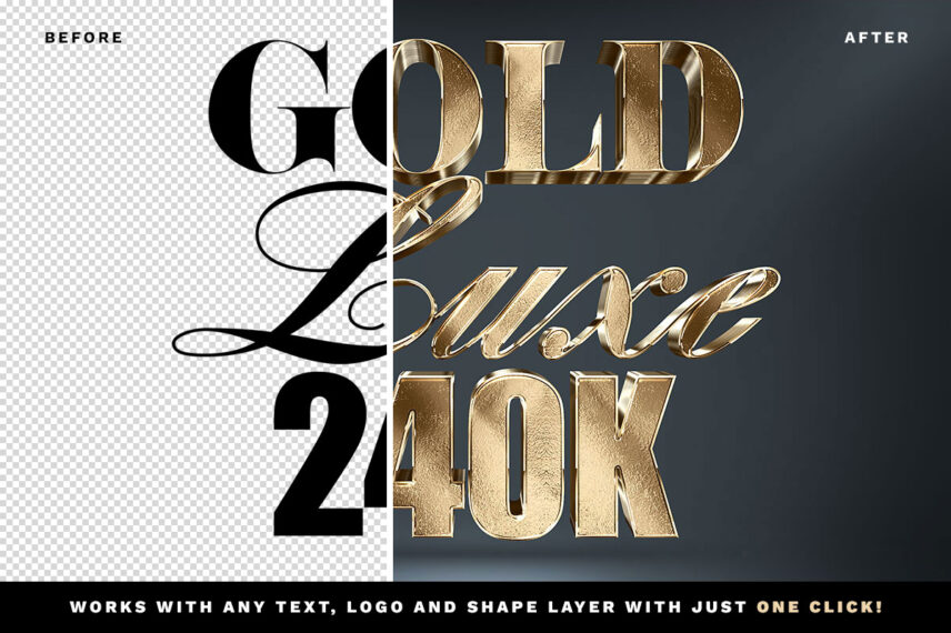 Gold Text Effect Download PSD Text Style