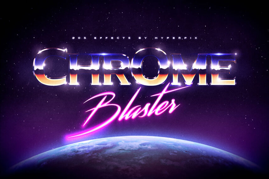 80s Chrome Text Effect Download Text Style