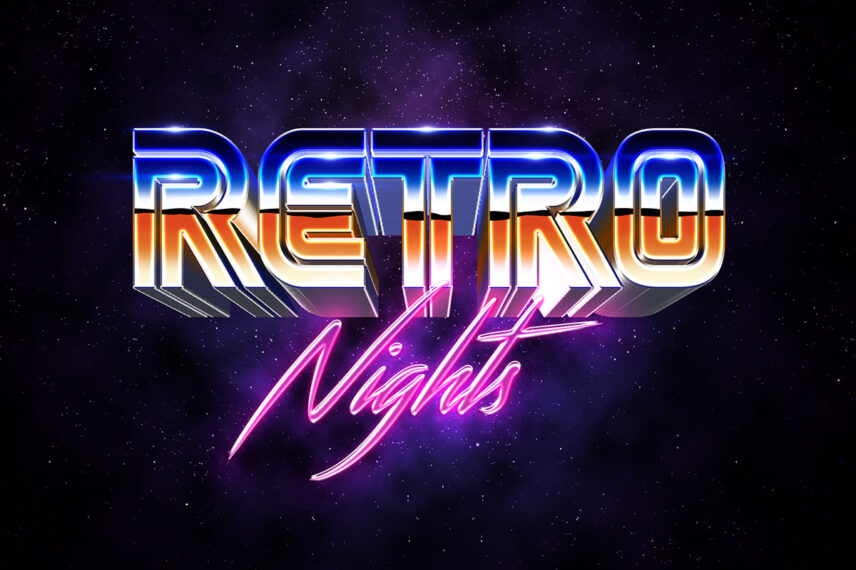 80s Space Future Text Effect Download Text Style