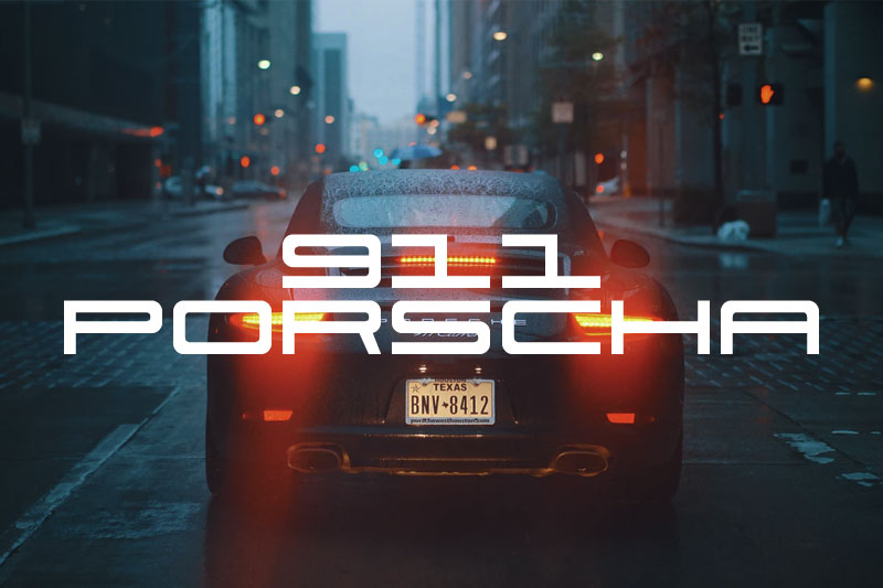 911 porscha racing font