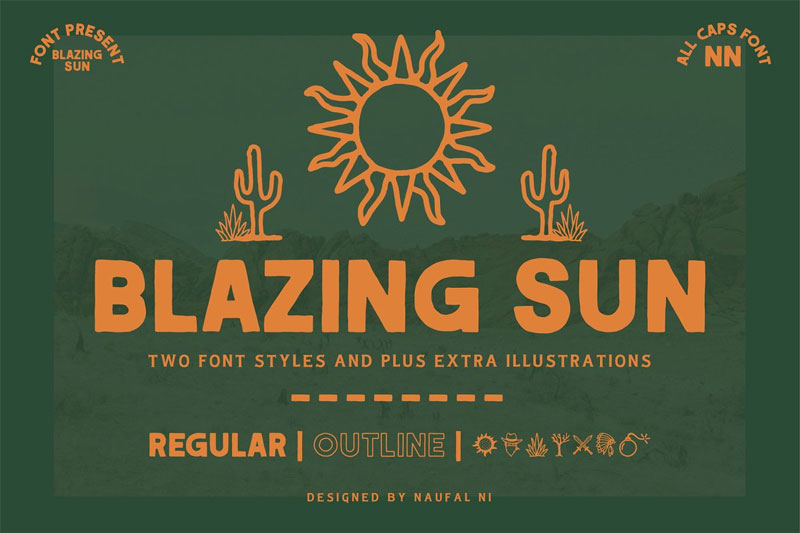 blazing sun hawaiian font