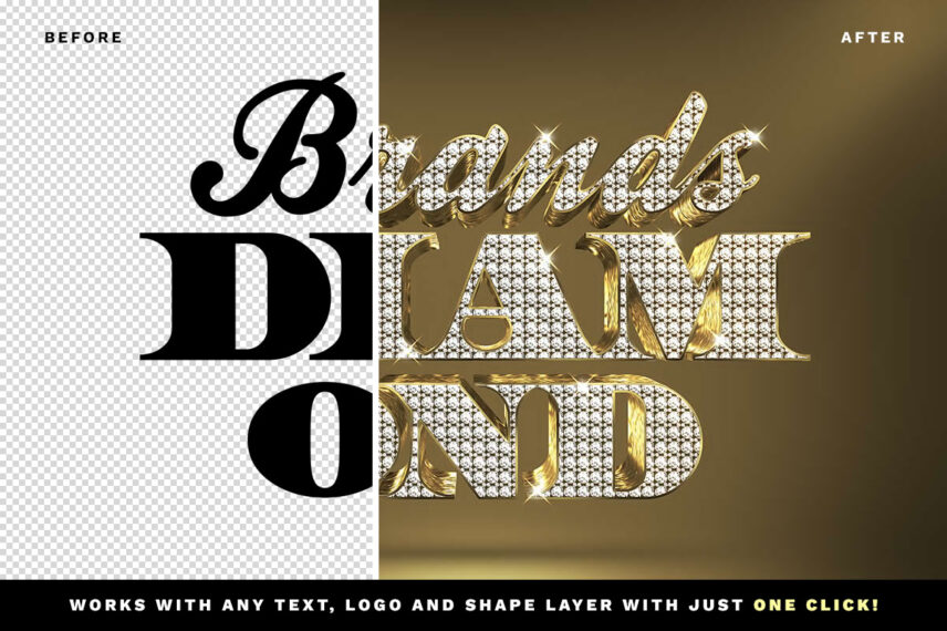 Bling Bling Diamond 3D Text Effect Download Text Style