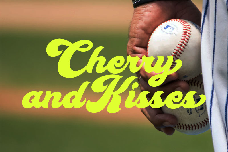 cherry and kisses personal use baseball font