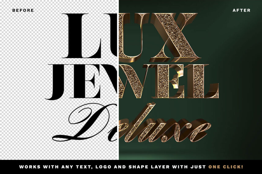 Glitter Gold 3D Text Effect Vol-2 Free Download Text Style