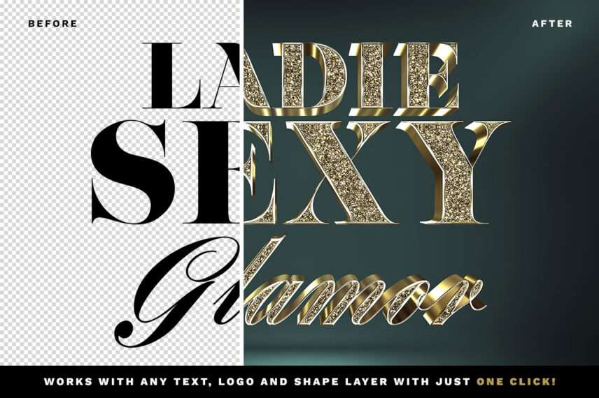 Glitter Gold 3D Text Effect Vol 3 Download Text Style