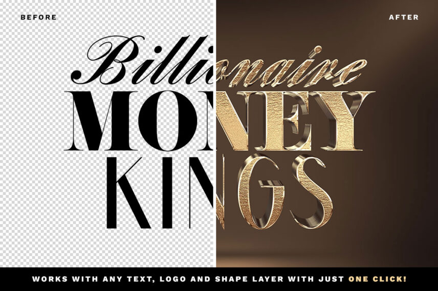 Gold Foil 3D Text Effect Download Text Style