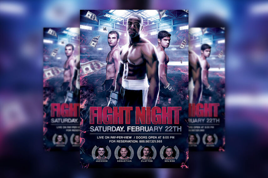 MMA Fight Match Flyer PSD Template Download