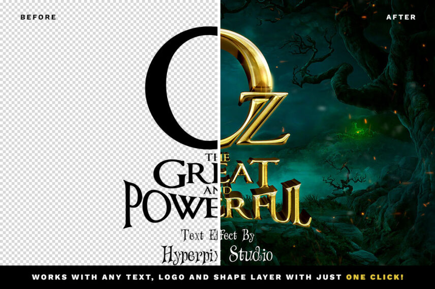 Oz the Great and Powerful Cinematic Fantasy Text Effect