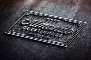 Photorealistic Embossed Metal PSD Logo Mockup Download