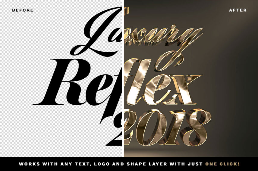 Reflex Gold 3D Text Effect Vol 1 Download Text Style