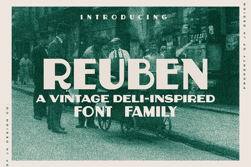 reuben a vintage display 70s font