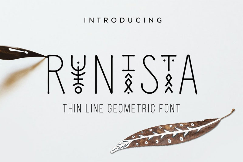 runista thin line geometric tribal font