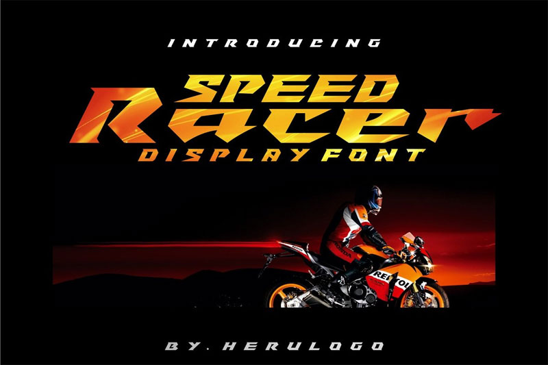 speed racer display racing font