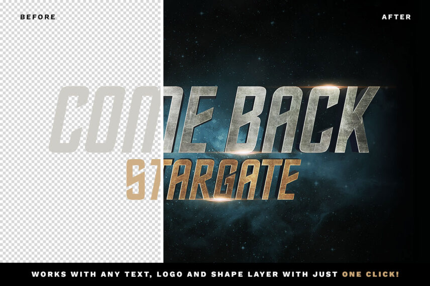 Star Trek: Discovery Text Effect Before After