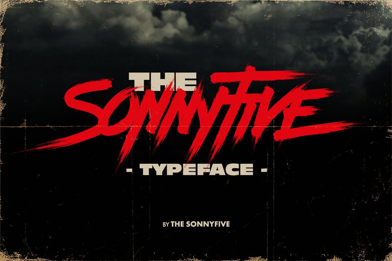 the sonnyfive typeface 80s font