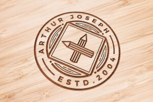 Wood Engraved PSD Logo Mockup Download