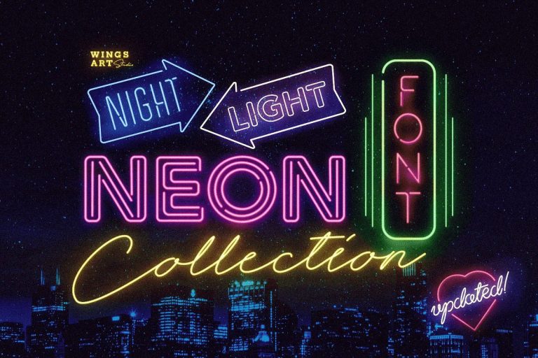 neon light font photoshop free download