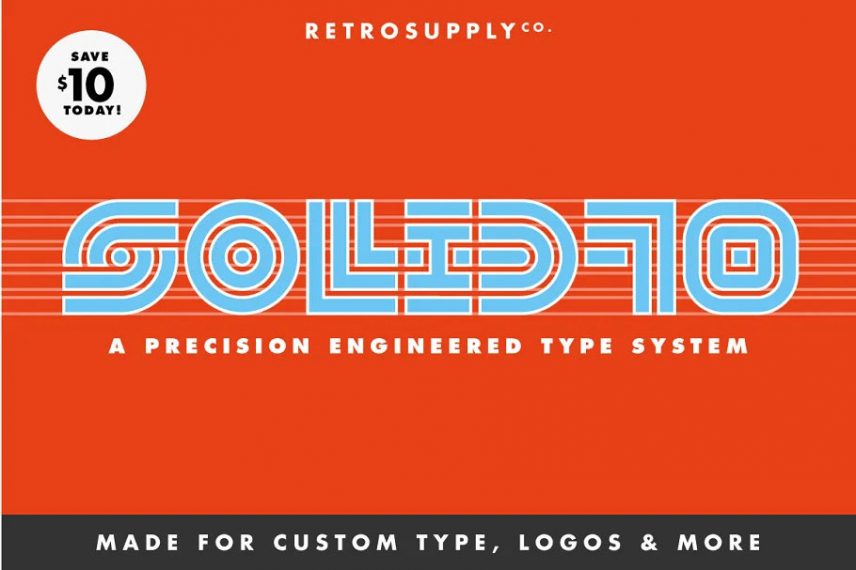 SOLID70 Retro Geometric Font