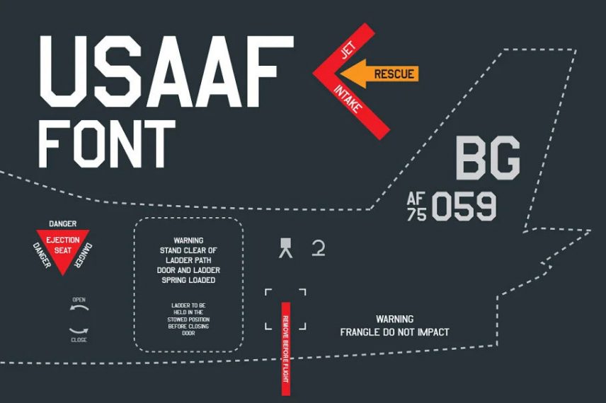 USAAF Air Force Military Font